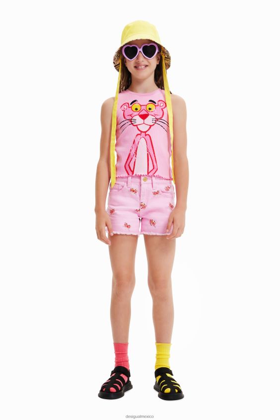 Desigual chica camiseta acanalada pantera rosa VZ26R01807 ropa