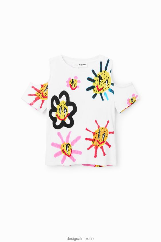 Desigual chica camiseta con abertura en el sol VZ26R01878 ropa