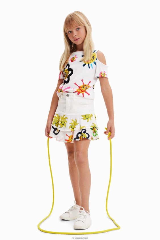 Desigual chica camiseta con abertura en el sol VZ26R01878 ropa