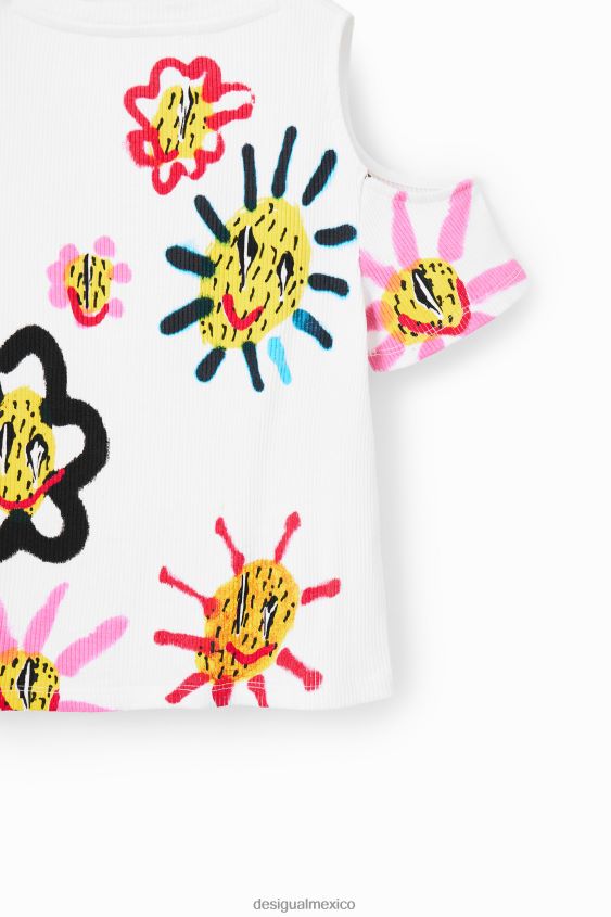 Desigual chica camiseta con abertura en el sol VZ26R01878 ropa