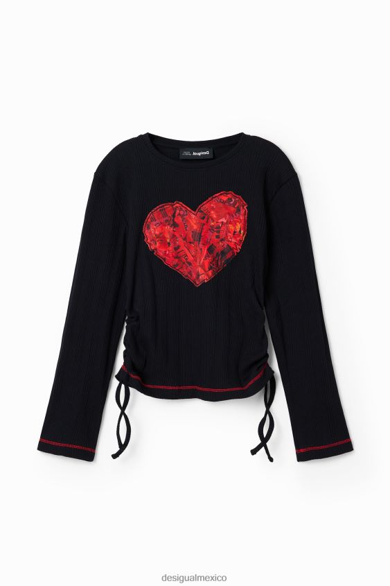 Desigual chica camiseta con corazón fruncido VZ26R01810 ropa