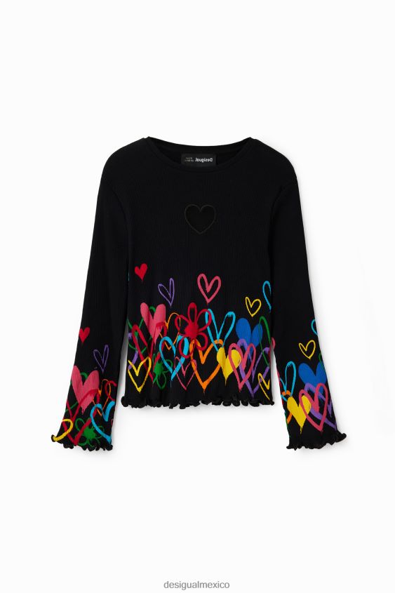 Desigual chica camiseta con corazón recortado VZ26R01702 ropa