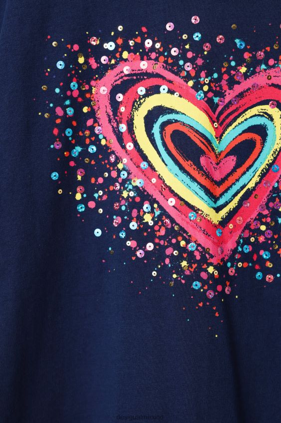 Desigual chica camiseta con corazón y lentejuelas VZ26R01755 ropa