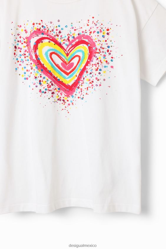 Desigual chica camiseta con corazón y lentejuelas VZ26R01762 ropa