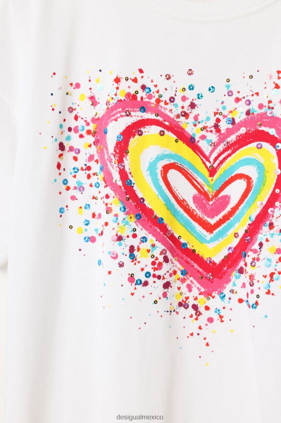 Desigual chica camiseta con corazón y lentejuelas VZ26R01762 ropa