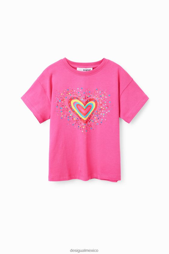 Desigual chica camiseta con corazón y lentejuelas VZ26R01832 ropa