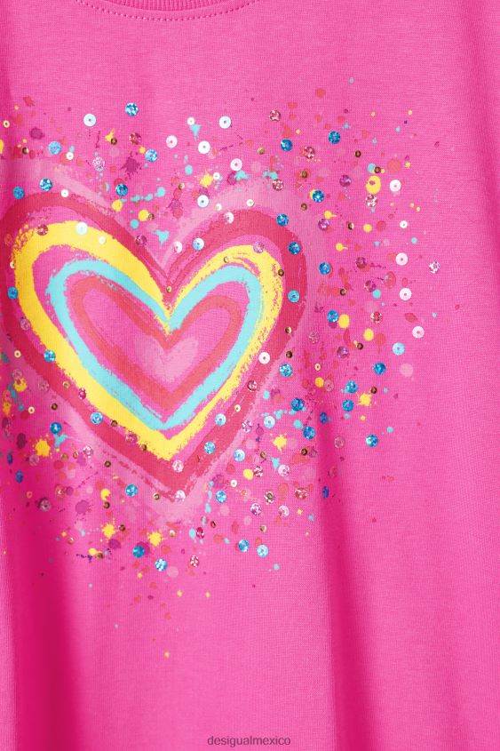 Desigual chica camiseta con corazón y lentejuelas VZ26R01832 ropa