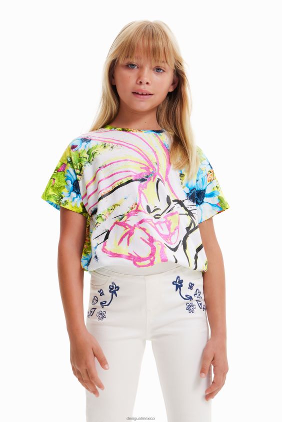 Desigual chica camiseta con estampado floral de bugs bunny VZ26R01763 ropa