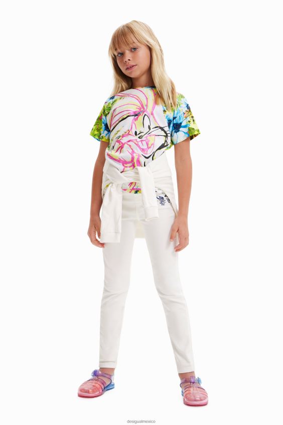 Desigual chica camiseta con estampado floral de bugs bunny VZ26R01763 ropa