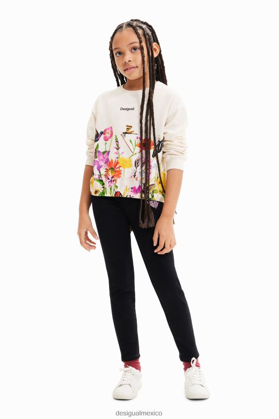 Desigual chica camiseta con mangas abullonadas y estampado floral VZ26R01723 ropa