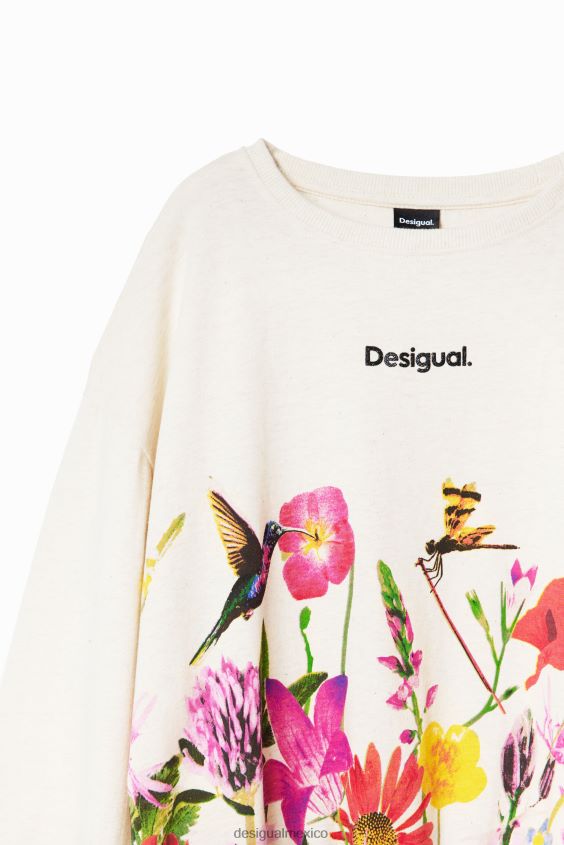 Desigual chica camiseta con mangas abullonadas y estampado floral VZ26R01723 ropa