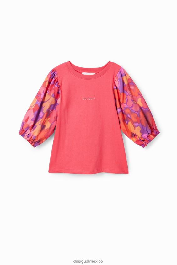 Desigual chica camiseta con mangas abullonadas y estampado floral VZ26R01739 ropa