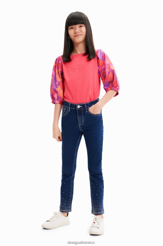 Desigual chica camiseta con mangas abullonadas y estampado floral VZ26R01739 ropa
