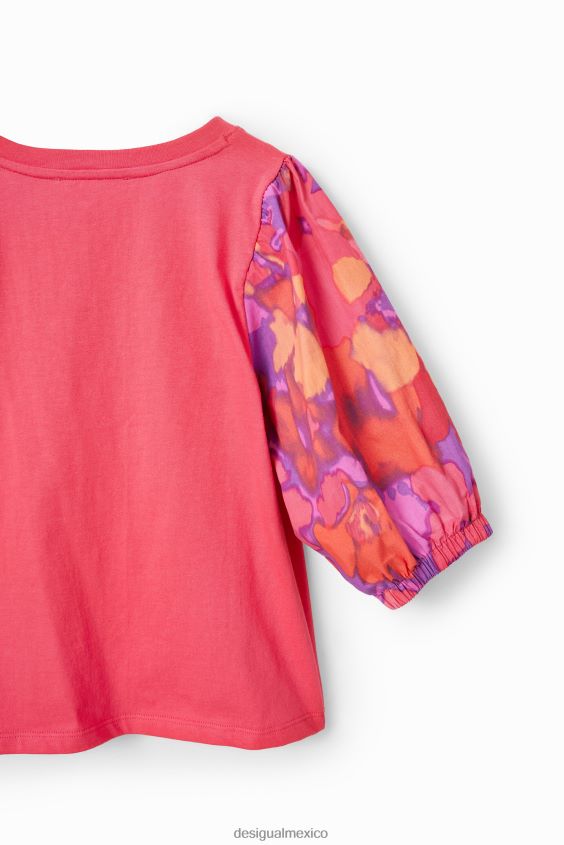 Desigual chica camiseta con mangas abullonadas y estampado floral VZ26R01739 ropa