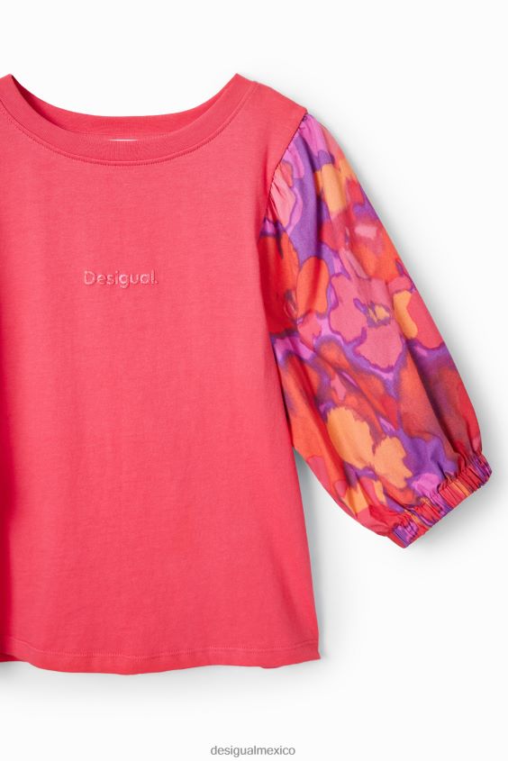 Desigual chica camiseta con mangas abullonadas y estampado floral VZ26R01739 ropa