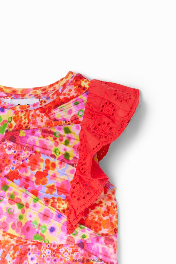 Desigual chica camiseta con volantes y flores VZ26R01729 ropa