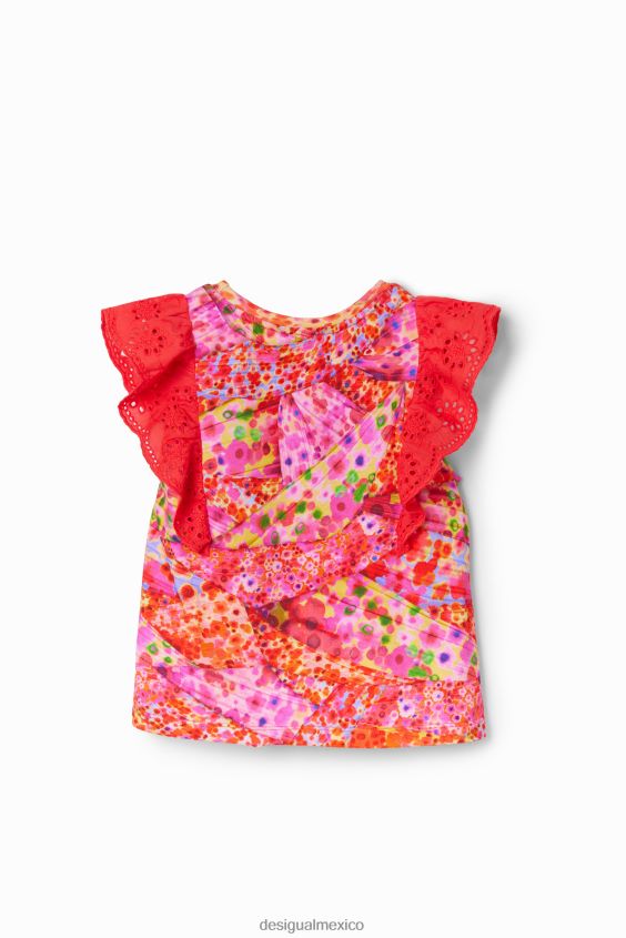 Desigual chica camiseta con volantes y flores VZ26R01729 ropa