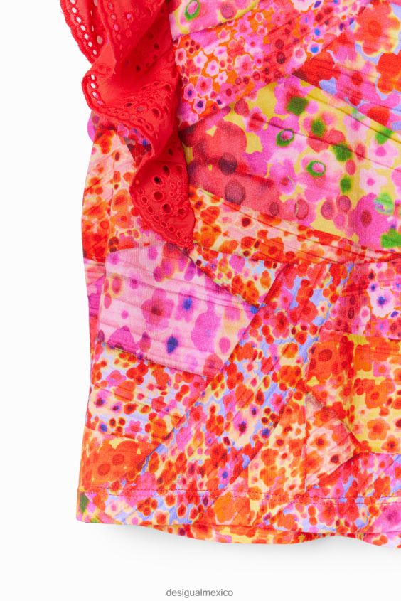 Desigual chica camiseta con volantes y flores VZ26R01729 ropa