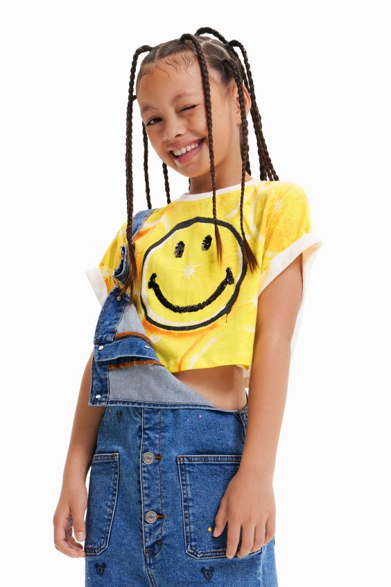 Desigual chica camiseta corta con limón sonriente VZ26R01805 ropa