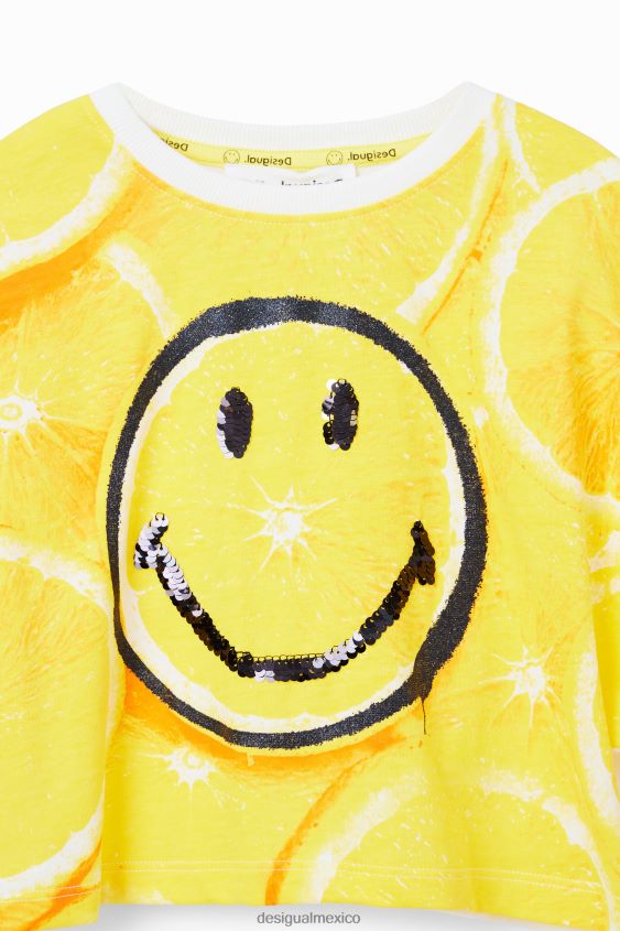 Desigual chica camiseta corta con limón sonriente VZ26R01805 ropa