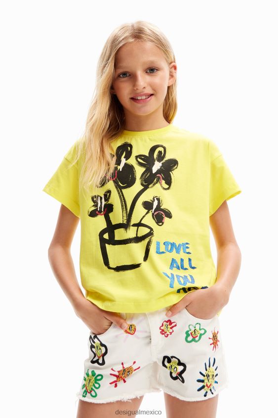 Desigual chica camiseta de manga corta con planta VZ26R01783 ropa