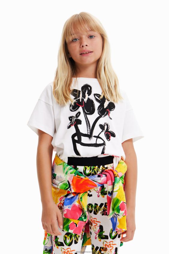 Desigual chica camiseta de manga corta con planta VZ26R01811 ropa