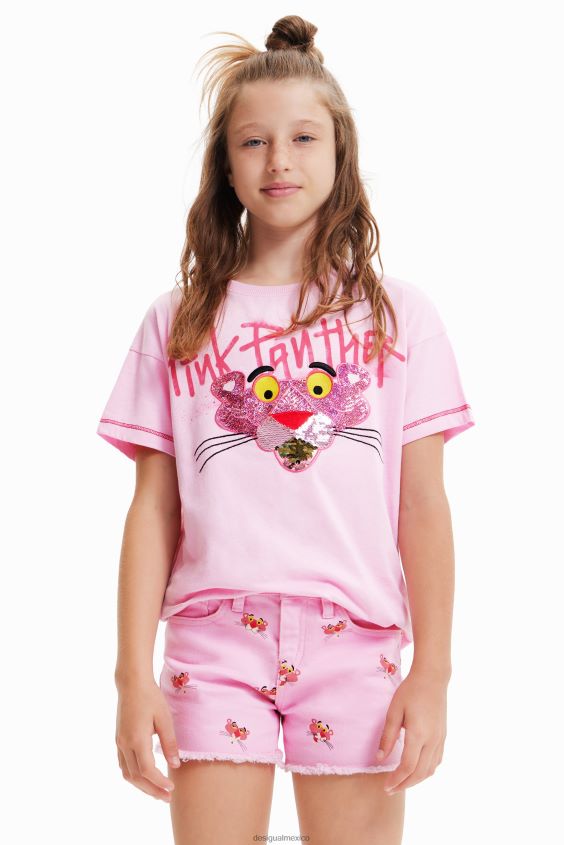Desigual chica camiseta pantera rosa con lentejuelas VZ26R01798 ropa