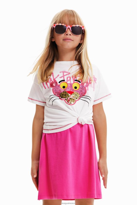 Desigual chica camiseta pantera rosa con lentejuelas VZ26R01859 ropa