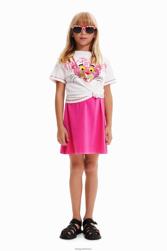 Desigual chica camiseta pantera rosa con lentejuelas VZ26R01859 ropa