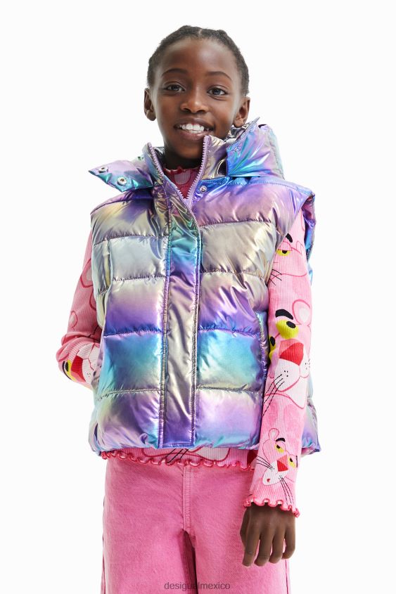 Desigual chica chaleco acolchado iridiscente VZ26R01853 ropa