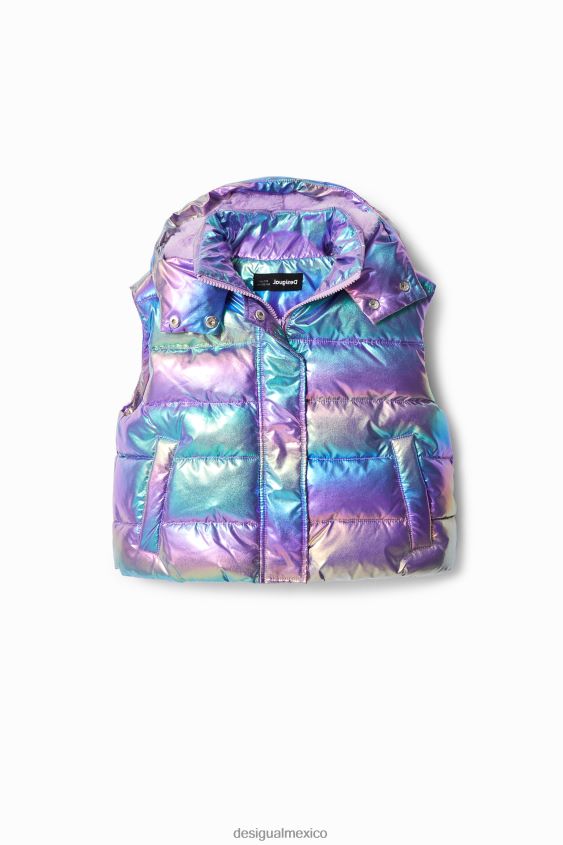 Desigual chica chaleco acolchado iridiscente VZ26R01853 ropa