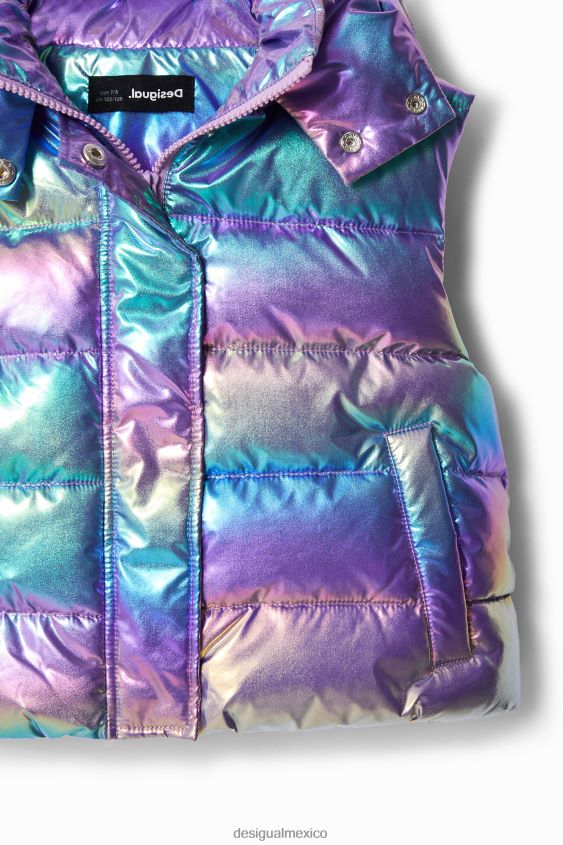 Desigual chica chaleco acolchado iridiscente VZ26R01853 ropa