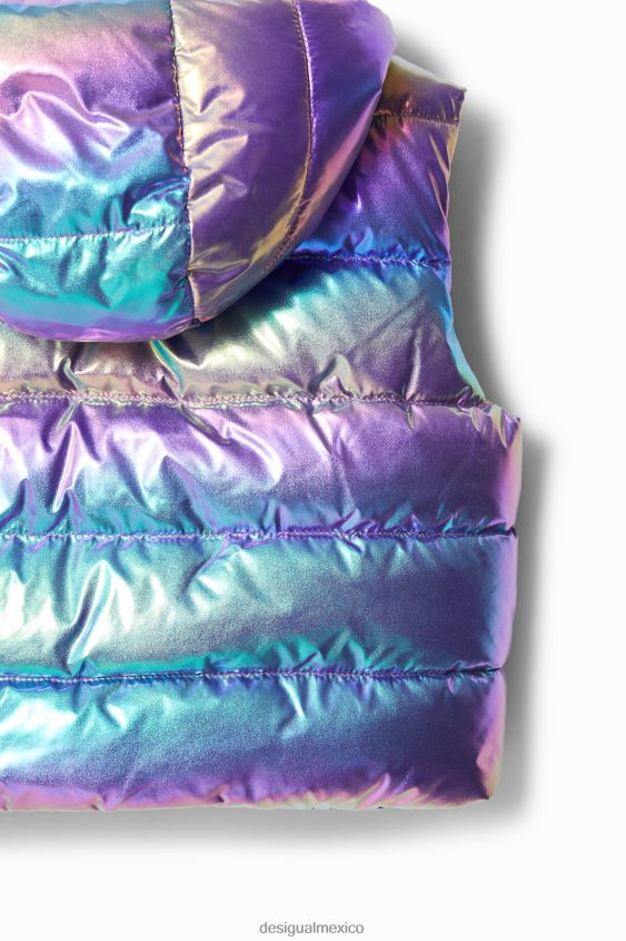 Desigual chica chaleco acolchado iridiscente VZ26R01853 ropa
