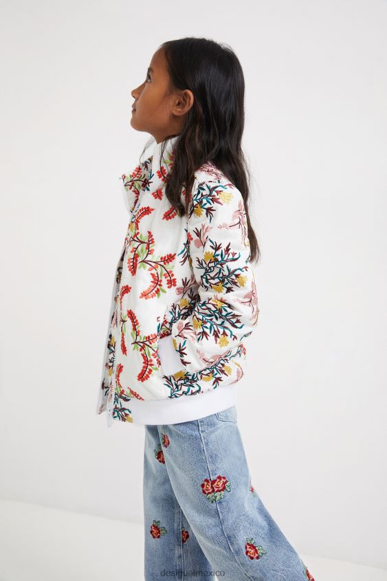 Desigual chica chaqueta acolchada con estampado floral VZ26R01885 ropa