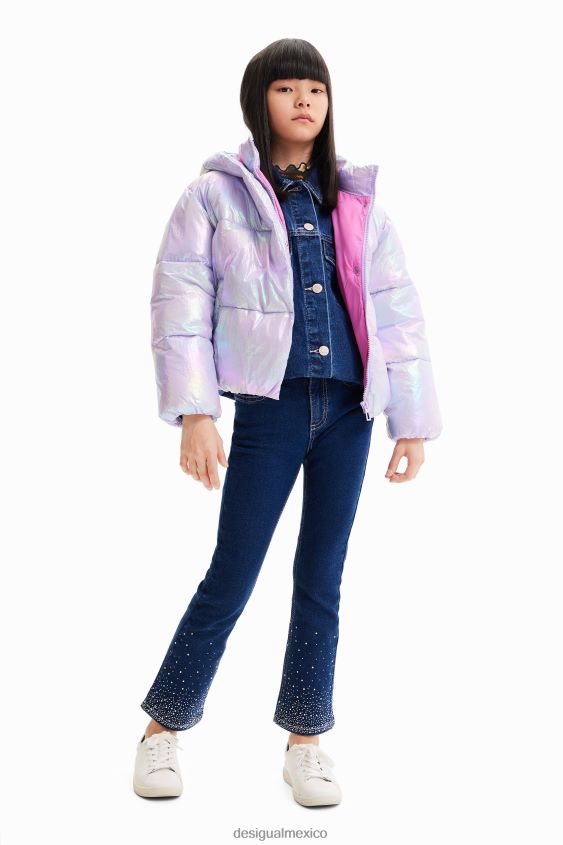 Desigual chica chaqueta acolchada iridiscente VZ26R01777 ropa