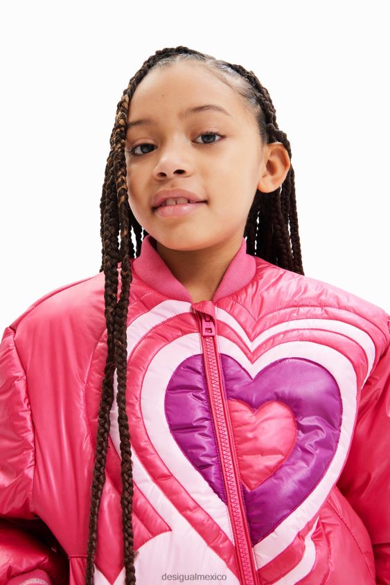 Desigual chica chaqueta bomber acolchada con corazones VZ26R01769 ropa