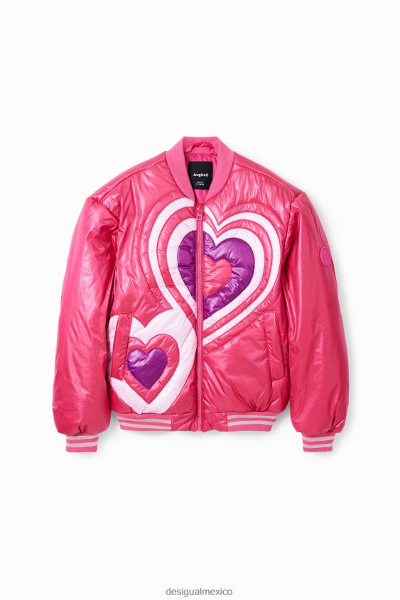 Desigual chica chaqueta bomber acolchada con corazones VZ26R01769 ropa