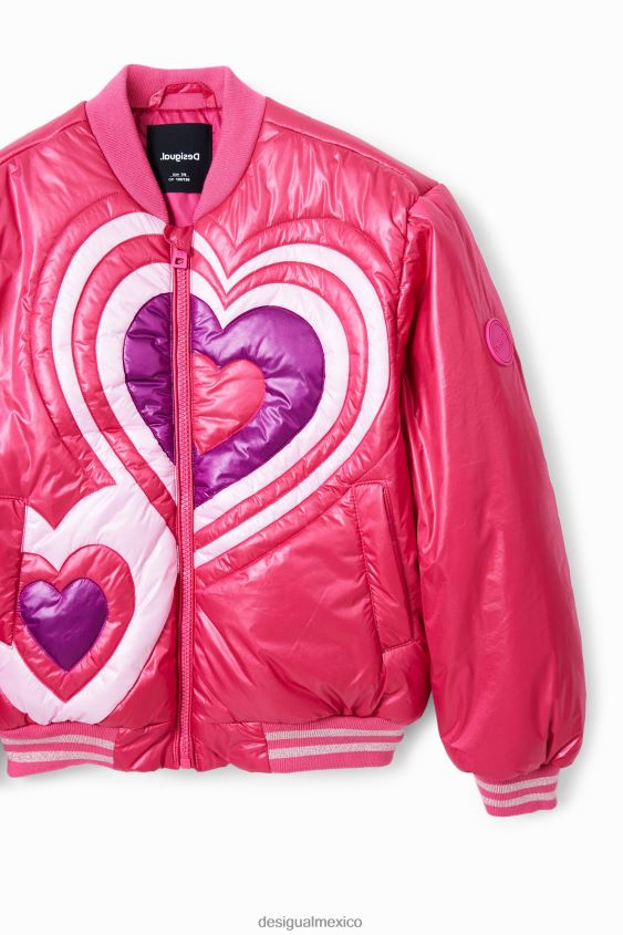Desigual chica chaqueta bomber acolchada con corazones VZ26R01769 ropa