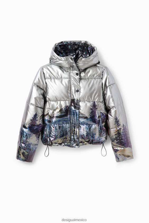 Desigual chica chaqueta corta metalizada acolchada VZ26R01829 ropa