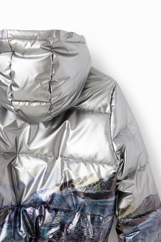 Desigual chica chaqueta corta metalizada acolchada VZ26R01829 ropa