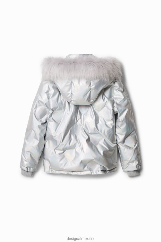 Desigual chica chaqueta corta metalizada acolchada VZ26R01844 ropa