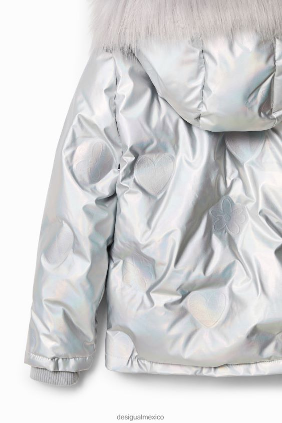 Desigual chica chaqueta corta metalizada acolchada VZ26R01844 ropa