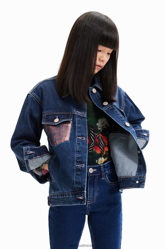 Desigual chica chaqueta estilo camionero de mezclilla con corazones VZ26R01772 ropa