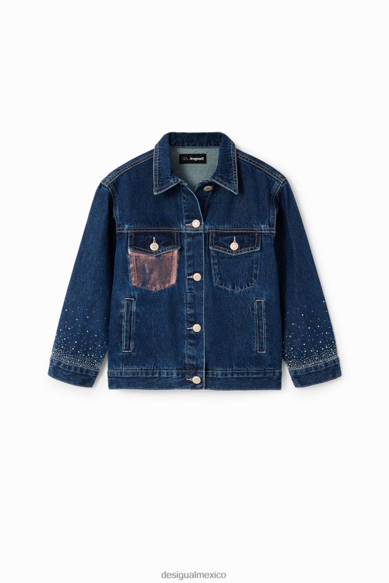 Desigual chica chaqueta estilo camionero de mezclilla con corazones VZ26R01772 ropa