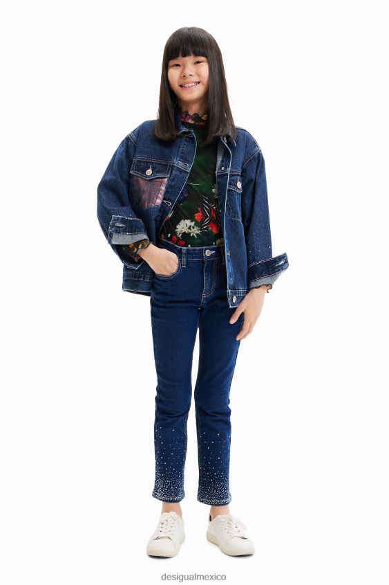 Desigual chica chaqueta estilo camionero de mezclilla con corazones VZ26R01772 ropa