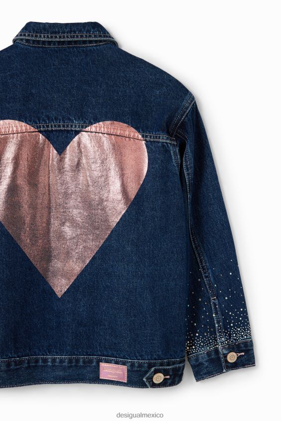 Desigual chica chaqueta estilo camionero de mezclilla con corazones VZ26R01772 ropa