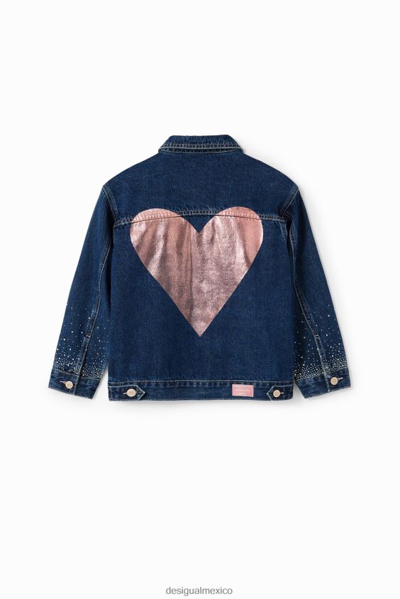 Desigual chica chaqueta estilo camionero de mezclilla con corazones VZ26R01772 ropa