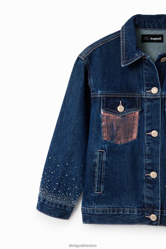 Desigual chica chaqueta estilo camionero de mezclilla con corazones VZ26R01772 ropa