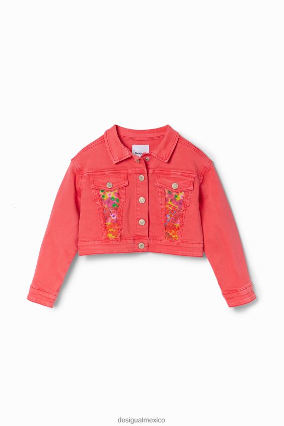Desigual chica chaqueta estilo camionero de mezclilla con parche VZ26R01775 ropa