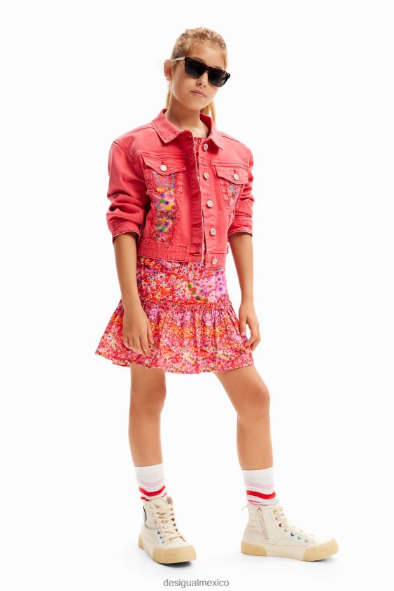 Desigual chica chaqueta estilo camionero de mezclilla con parche VZ26R01775 ropa